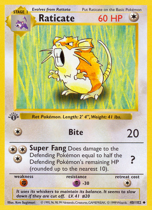 Raticate - Base Set | BS #40/102